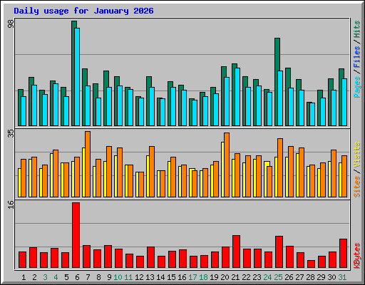 Daily usage for January 2026