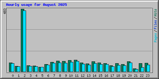 Hourly usage for August 2025